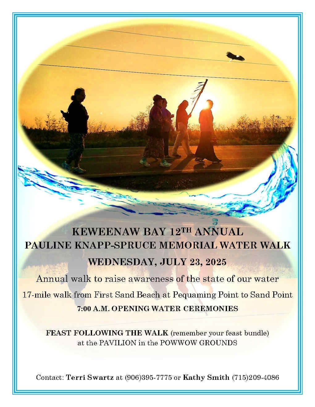 Keweenaw Bay 12th Annual Pauline Knapp-Spruce Memorial Water Walk notice