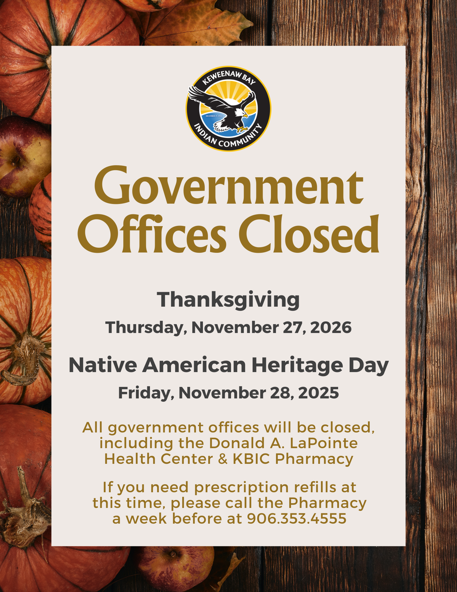 Government closed notice