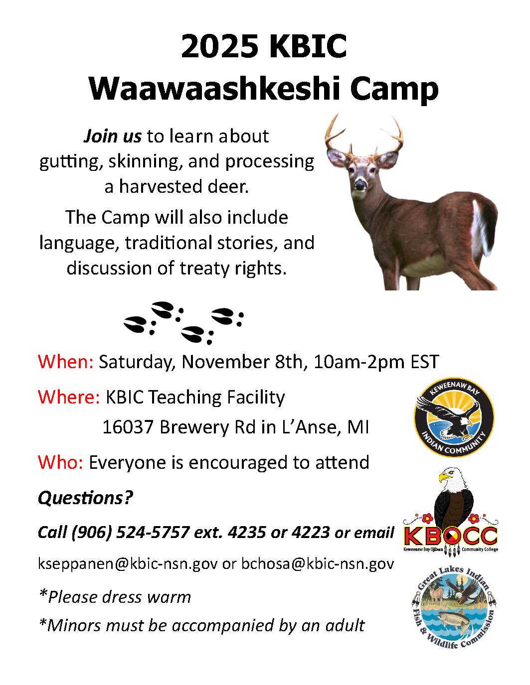 2025 Waawaashkeski Camp notice