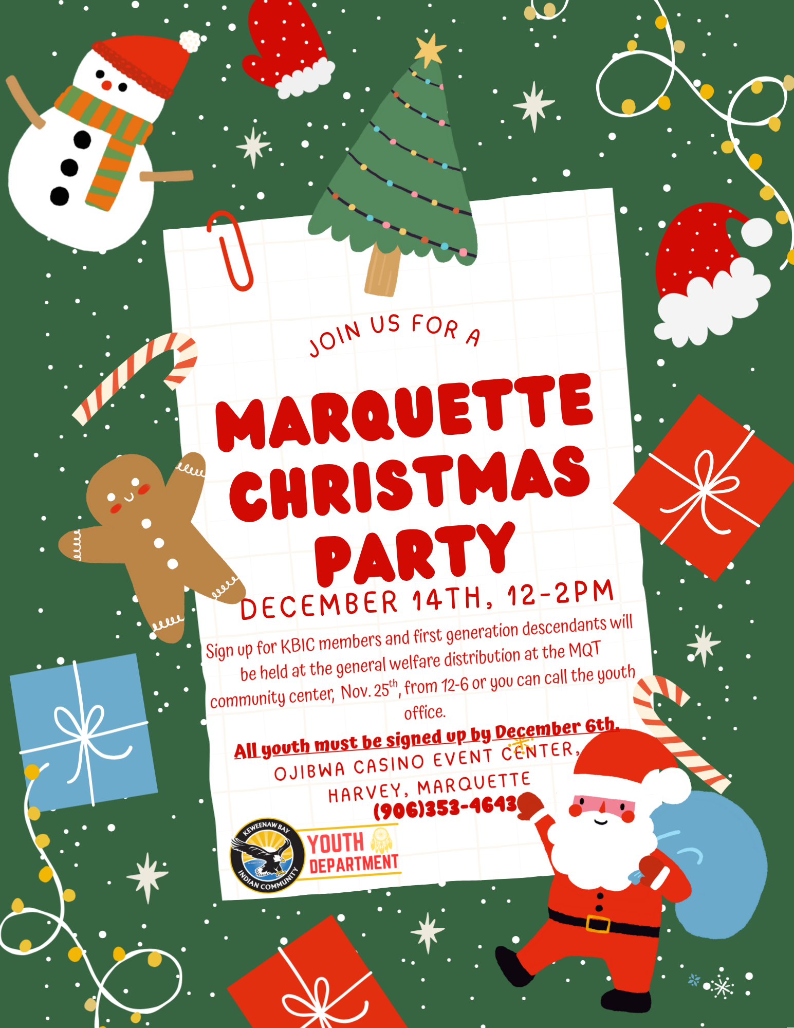 Marquette Christmas Party notice