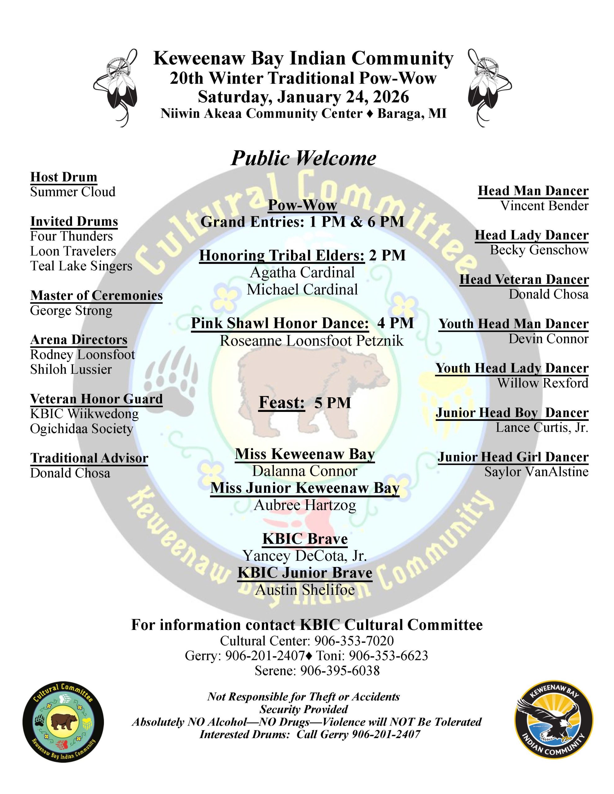 20th Winter Traditional Pow-Wow information