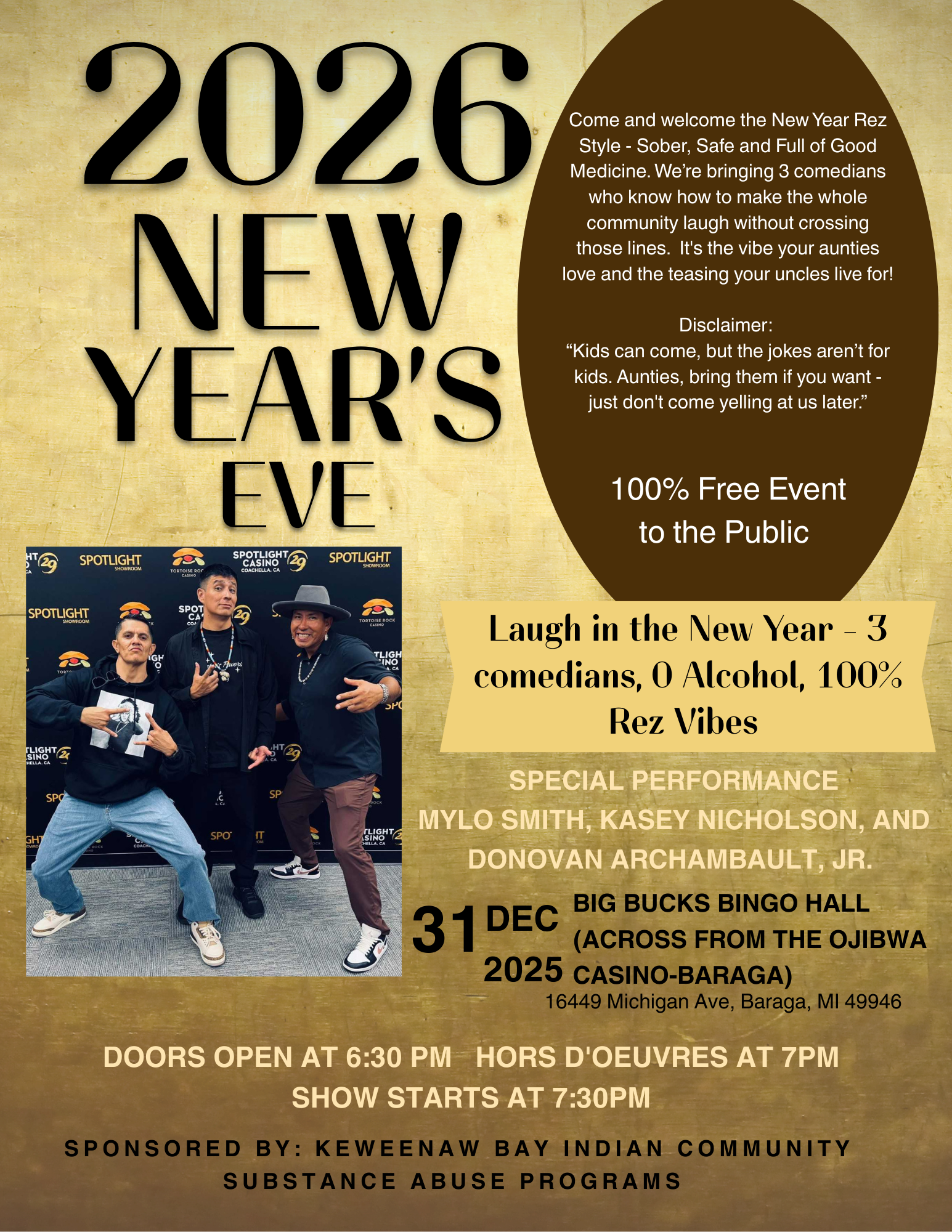 New Year's Eve "Laugh in the New Year" event notice