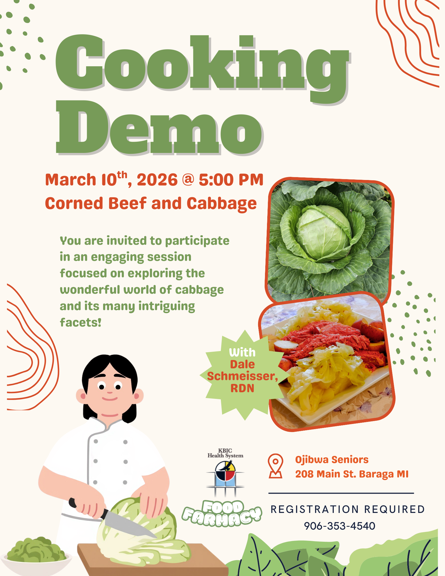 Cooking Demo for Corned beef and cabbage notice