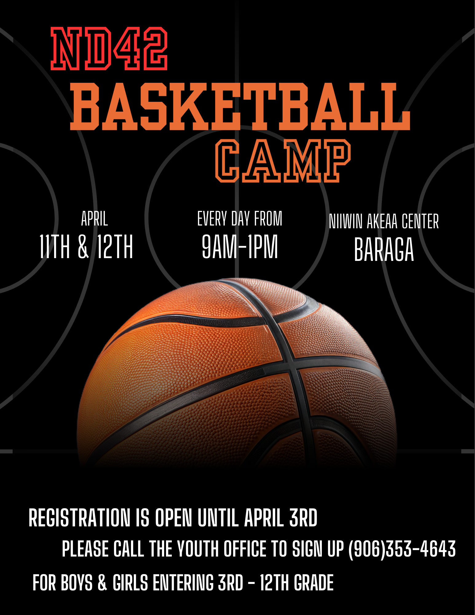 ND42 Basketball Camp notice