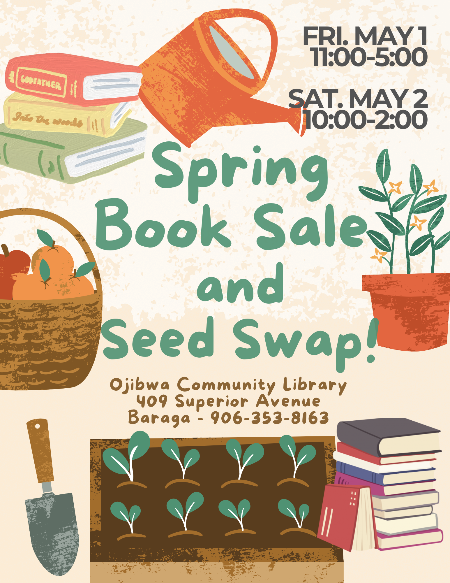 Spring book sale-seed swap