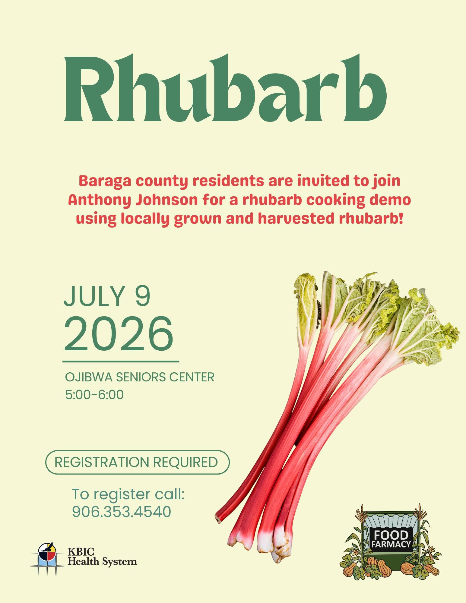 Rhubarb cooking demo event notice