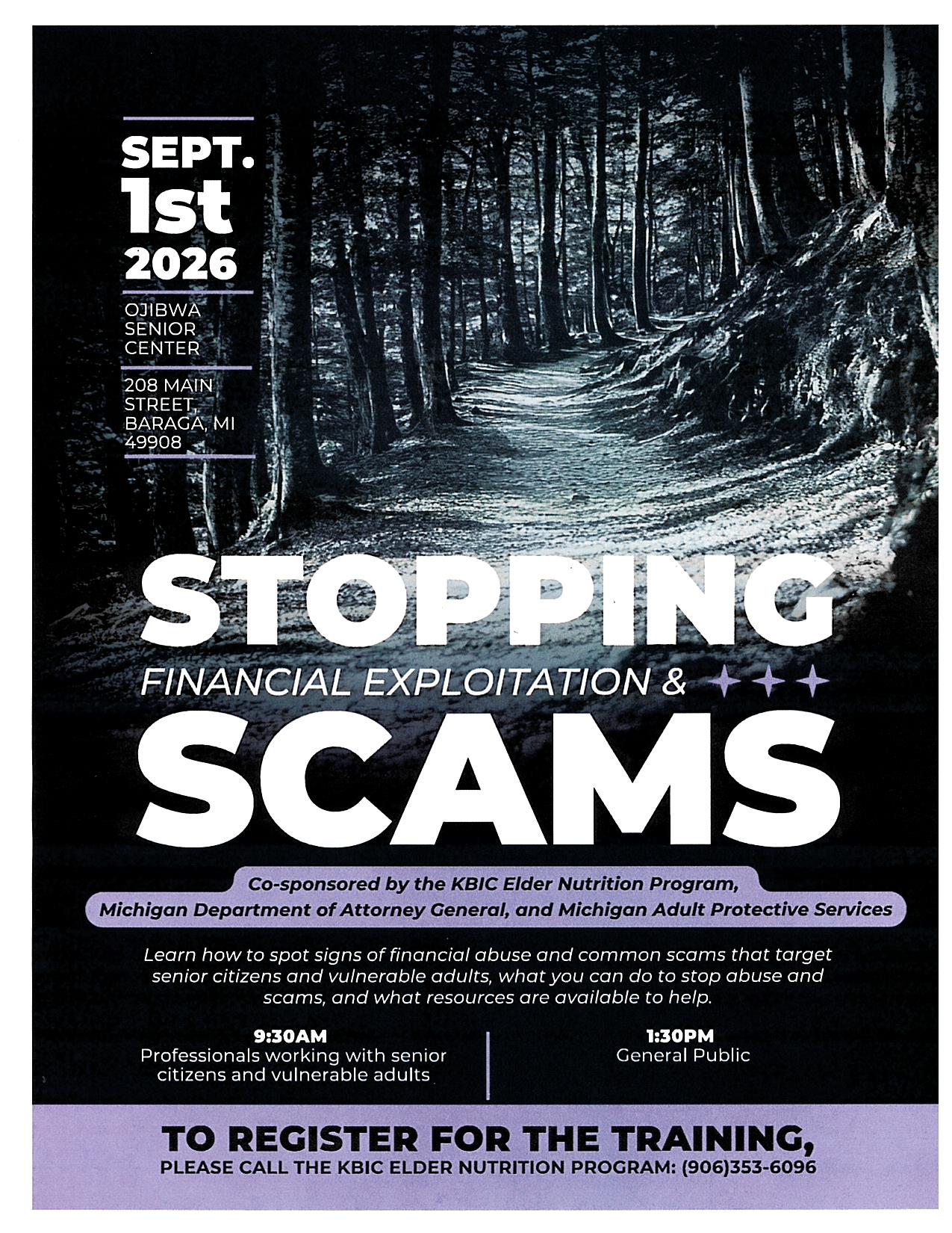 Stopping Scams event notice