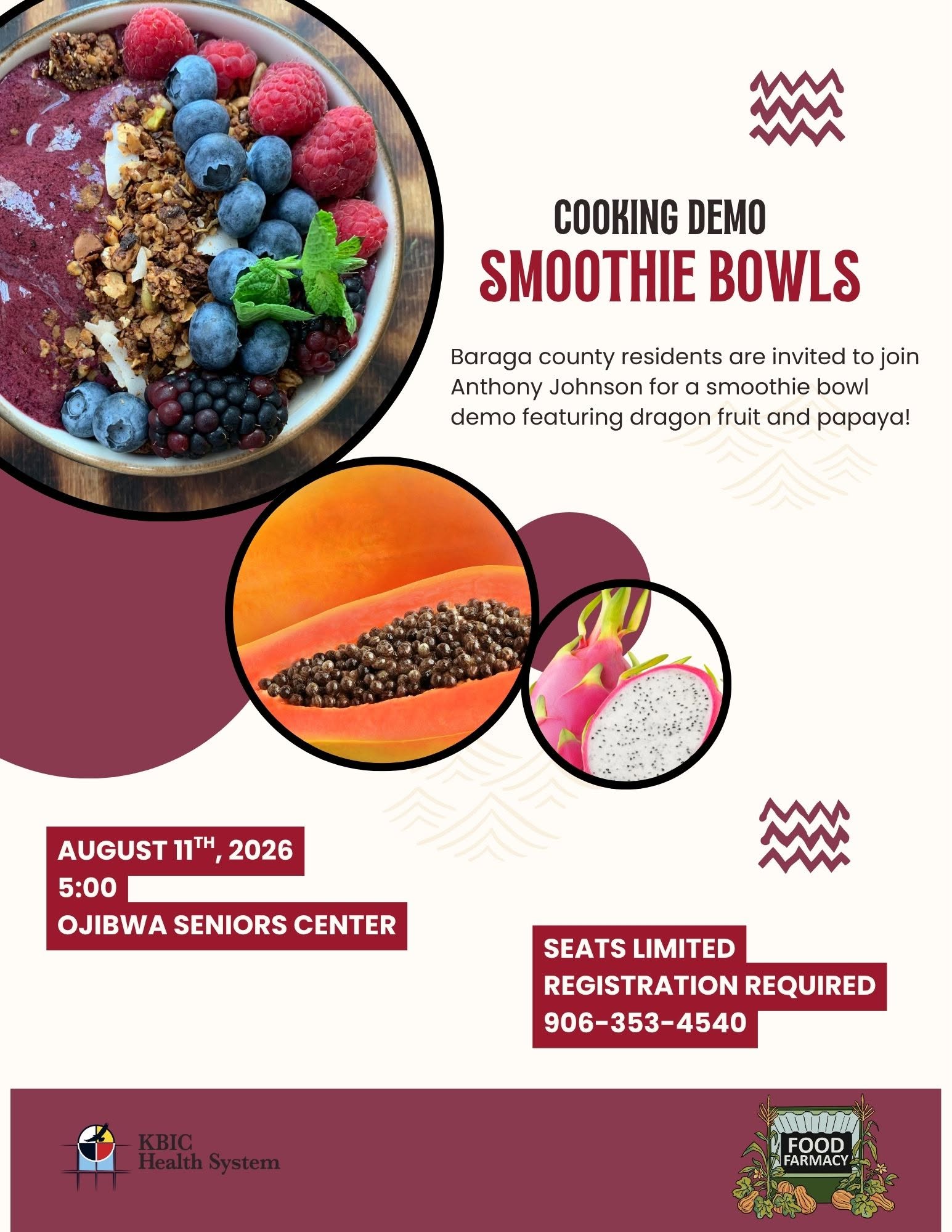 Smoothie Bowls cooking demo notice