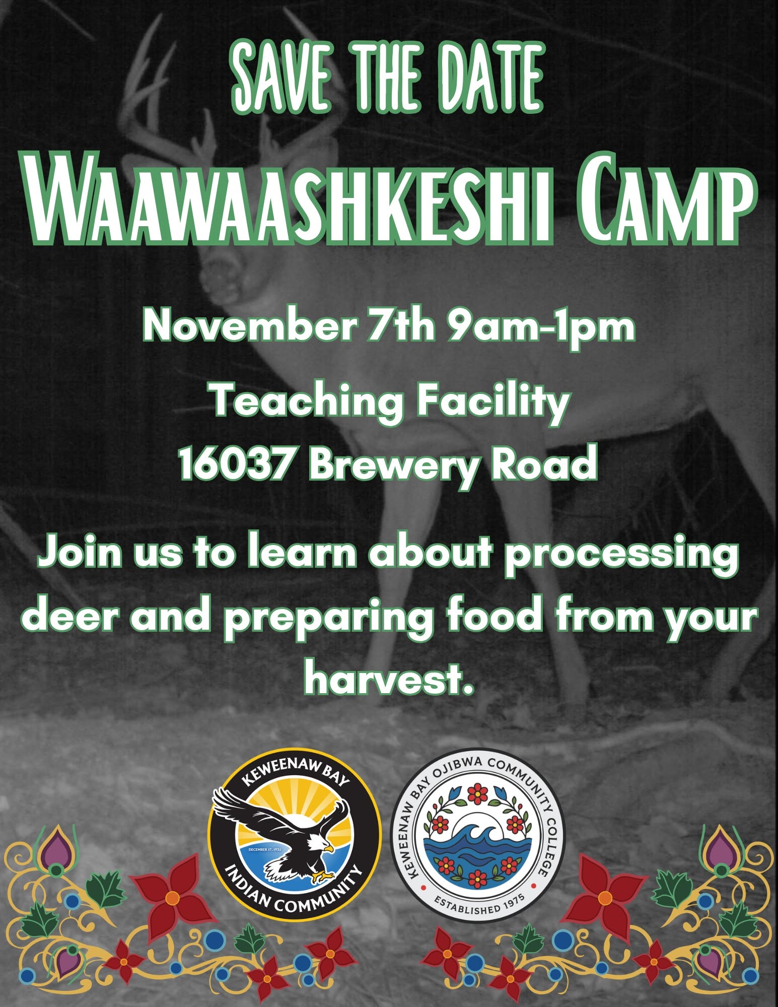 Waawaashkeshi Camp Save the Date notice