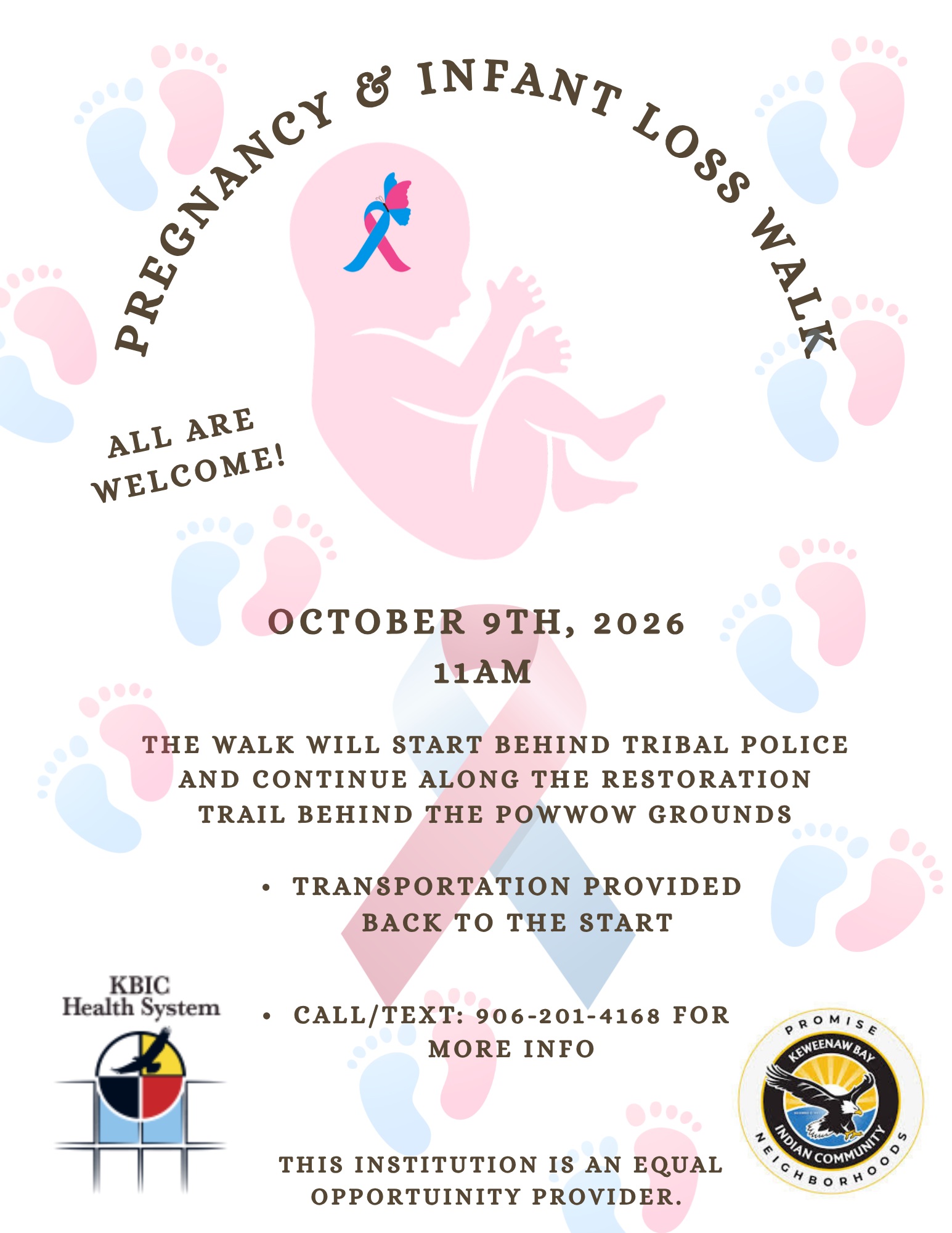 Pregnancy & Infant Loss Walk notice