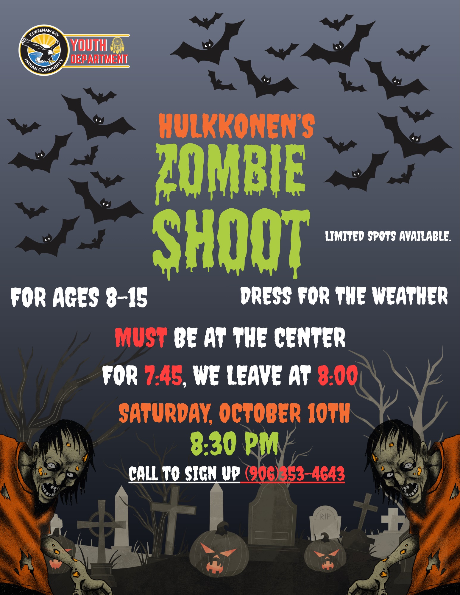 Hulkkonen's Zombie Shoot event notice
